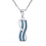 Støíbrný náhrdelník AMABEL s modrými Brilliance Zirconia