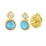Zlat nunice pecky Candice s modrm syntetickm oplem a Brilliance Zirconia