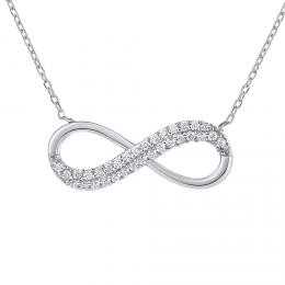 Støíbrný náhrdelník infinity Sara s Brilliance Zirconia - zvìtšit obrázek