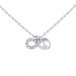 Zlatý náhrdelník infinity Giovanna z bílého zlata s Brilliance Zirconia