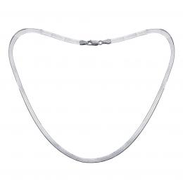 Støíbrný plochý náhrdelník hádek Valencia 5 mm