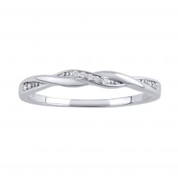 Støíbrný prsten Asumi pletený s Brilliance Zirconia - zvìtšit obrázek