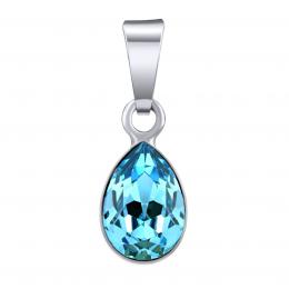 Støíbrný pøívìsek Drop ve tvaru kapky  Swarovski® Crystals  aquamarine