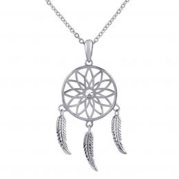 Støíbrný náhrdelník s pøívìskem lapaè snù a mandalou Trin s Brilliance Zirconia