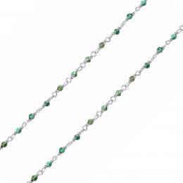 Støíbrný náhrdelník s pravým smaragdem Arika