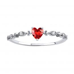St��brn� prsten Gertie ve tvaru srdce s Brilliance Zirconia - zv�t�it obr�zek