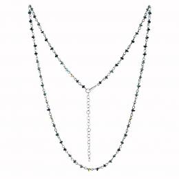 Støíbrný náhrdelník s pravým èerným opálem Arika 2mm