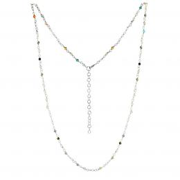 Støíbrný náhrdelník Arika s mixem pravých kamenù - zvìtšit obrázek