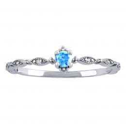 Støíbrný prsten Manon s modrým a èirými Brilliance Zirconia - zvìtšit obrázek