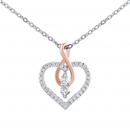Støíbrný náhrdelník Camilla s pøívìskem srdce a Infinity s Brilliance Zirconia