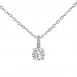 Støíbrný náhrdelník s èirými Swarovski® Zirconia 7 mm
