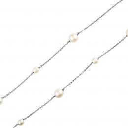 Støíbrný náhrdelník s bílými perlami Swarovski® Crystals - zvìtšit obrázek