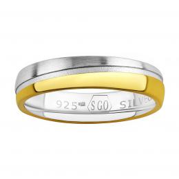 Snubní støíbrný prsten Glowie pozlacený žlutým zlatem - zvìtšit obrázek