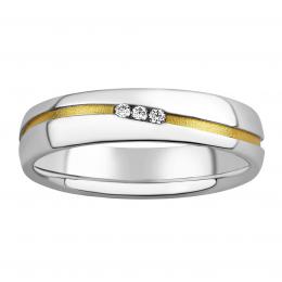 Snubní støíbrný prsten Sunny pozlacený žlutým zlatem s Brilliance Zirconia