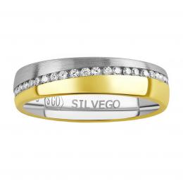 Snubní støíbrný prsten Glowie pozlacený žlutým zlatem s Brilliance Zirconia