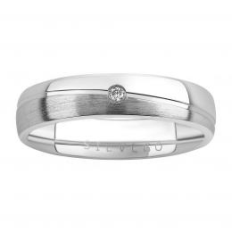 Snubnн stшнbrnэ prsten GLAMIS s diamantem - 0,03 ct