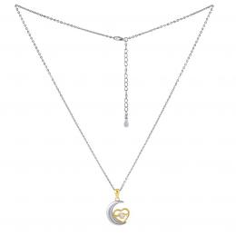 Støíbrný náhrdelník Magic s pøívìskem mìsíce a srdce s Brilliance Zirconia - zvìtšit obrázek