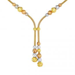Luxusní zlatý náhrdelník dámský Laddie s broušenými barevnými korálky - 2 mm
