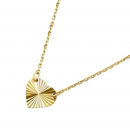 Zlat� n�hrdeln�k d�msk� Macy s tvarovan�m srdcem ze �lut�ho zlata - 1 mm - zv�t�it obr�zek