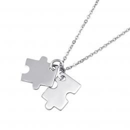 Støíbrný náhrdelník s pøívìsky puzzle