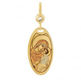Zlatý pøívìsek Panny Marie s Ježíškem pozlacený rùžovým a bílým zlatem - zvìtšit obrázek