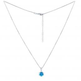 Luxusní støíbrný náhrdelník VIVIANA s modrým Brilliance Zirconia