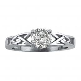 Lesklý ocelový prsten v keltském stylu