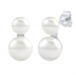 Støíbrné náušnice Noelle s bílými pøírodními perlami - zvìtšit obrázek