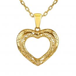 Zlatý náhrdelník Anfisa s broušeným srdcem ze žlutého zlata