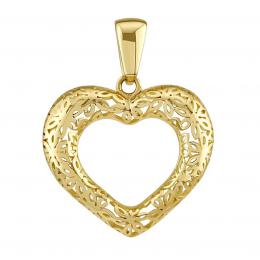 Zlat pvsek Anfisa s brouenm srdcem ze lutho zlata - zvtit obrzek