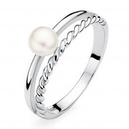 Støíbrný prsten Alisia s pravou pøírodní bílou perlou