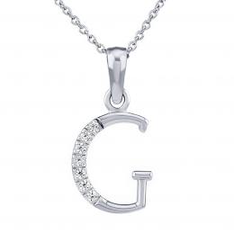 Støíbrný náhrdelník s pøívìskem písmene G s Brilliance Zirconia