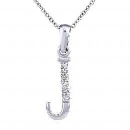 Støíbrný náhrdelník s pøívìskem písmene J s Brilliance Zirconia