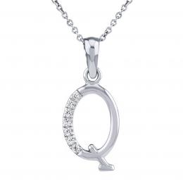 Støíbrný náhrdelník s pøívìskem písmene Q s Brilliance Zirconia - zvìtšit obrázek