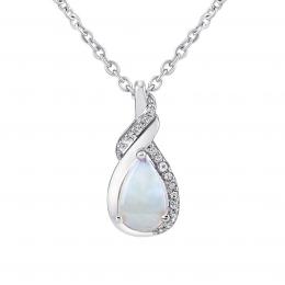 Støíbrný náhrdelník Derica s pravým modrým opálem a èirým topazem - zvìtšit obrázek
