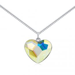 Støíbrný náhrdelník se Swarovski® Crystals srdce Aurora Boreale - zvìtšit obrázek