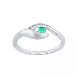 St��brn� prsten Claire s prav�m Smaragdem