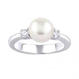 Stшнbrnэ prsten MAYA s pravou pшнrodnн perlou