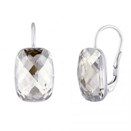 Støíbrné náušnice Baguette s Swarovski® Crystals Silver Shade